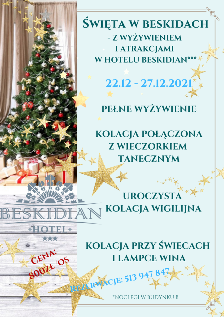 Święta Bożego Narodzenia Pakiet 2021 - Hotel w Beskidach - DW Świerk